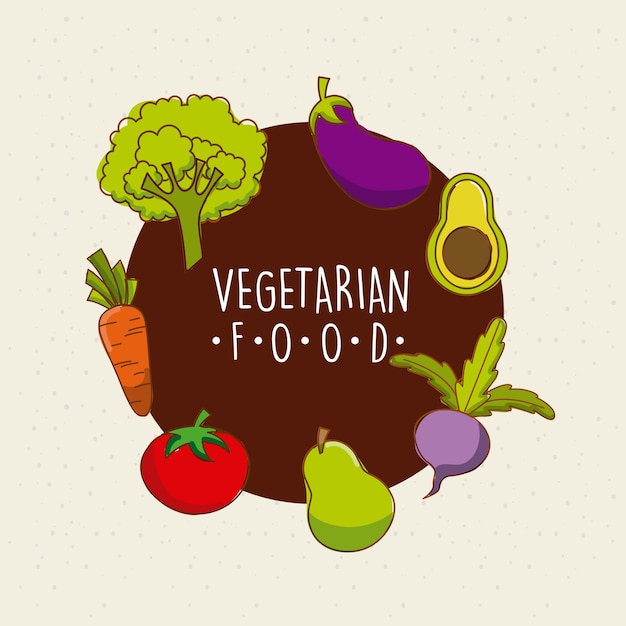diseño de comida vegana, ilustración vectorial gráfico eps10