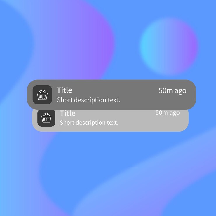 Vector diseño de componente de interfaz de usuario similar a ios de notificación push