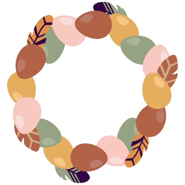Diseño de composición vectorial Elementos de saludo de Pascua bohemios sobre fondo blanco.