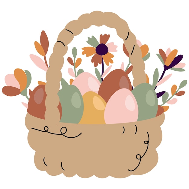 Diseño de composición vectorial Elementos de saludo de Pascua bohemios sobre fondo blanco.