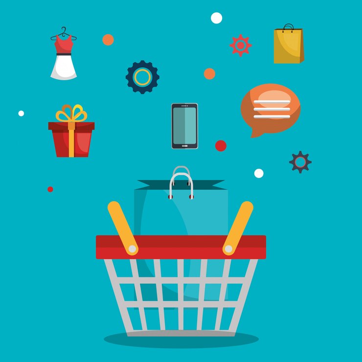 Vector diseño de compras en línea