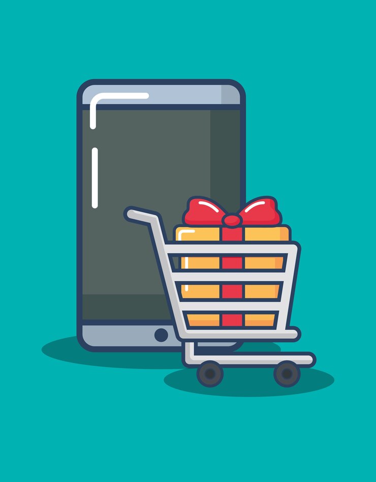 Vector diseño de compras en línea