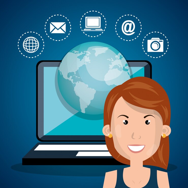 Vector diseño de comunicación por internet