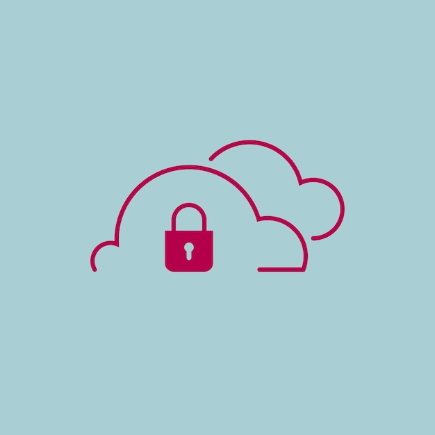 Diseño de concepto de computación en la nube. Aislado sobre fondo azul.