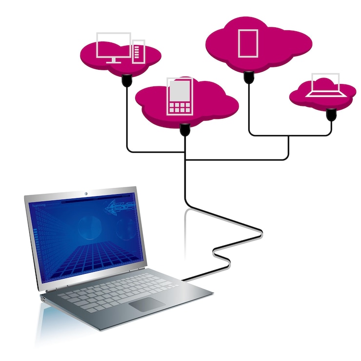 Vector diseño de concepto de computación en la nube. el fondo es blanco.