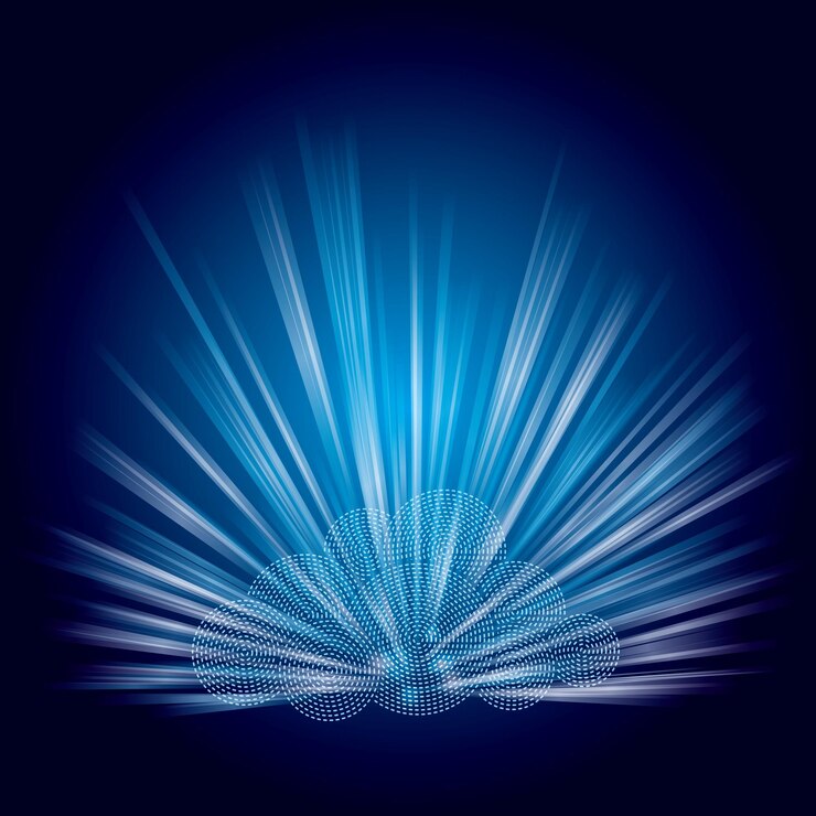 Vector diseño de concepto de computación en la nube. el fondo es negro.