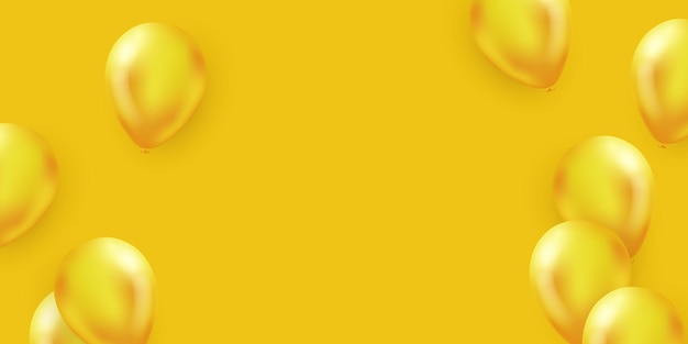 Diseño de concepto de confeti de globos amarillos