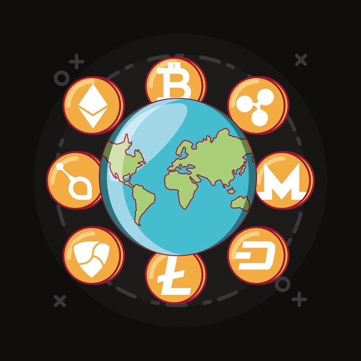 Vector diseño de concepto de criptomoneda