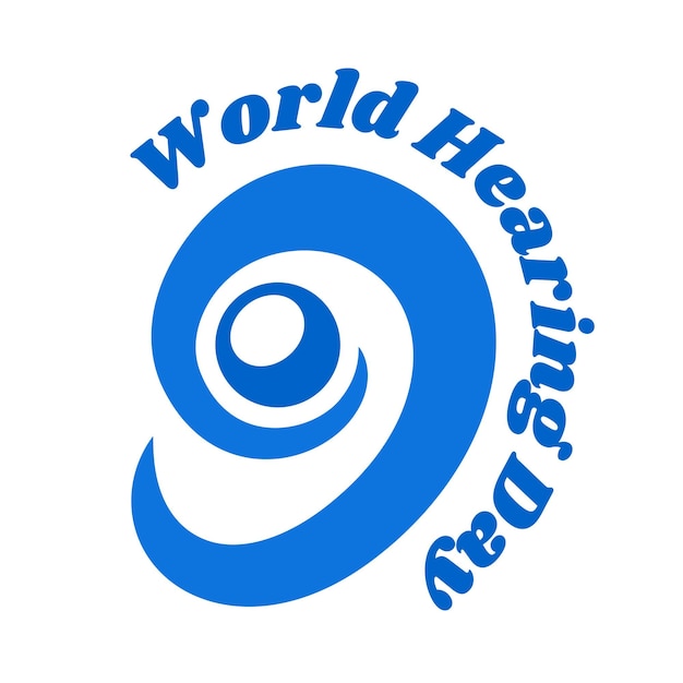 Diseño del concepto del Día Mundial de la Audición Conciencia global del oído para prevenir la sordera y la atención de la pérdida auditiva
