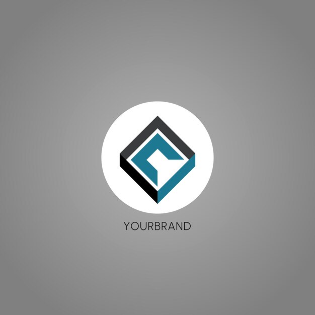 Diseño de concepto de icono de logotipo corporativo geométrico abstracto de vector negro gris azul