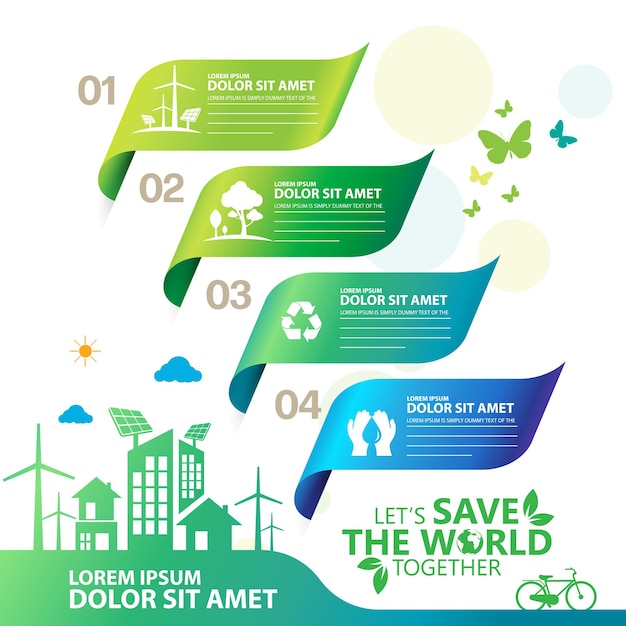 Diseño de concepto de idea creativa de ecología y conservación del medio ambiente
