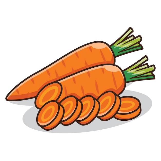 Diseño de concepto de ilustración aislada en rodajas de zanahoria fresca. vector libre