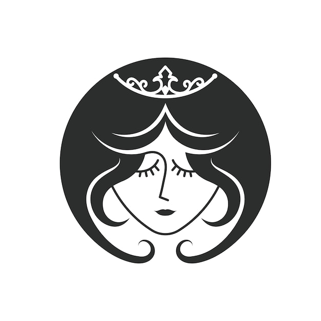 Diseño de concepto de ilustración de vector de icono de cabeza de princesa