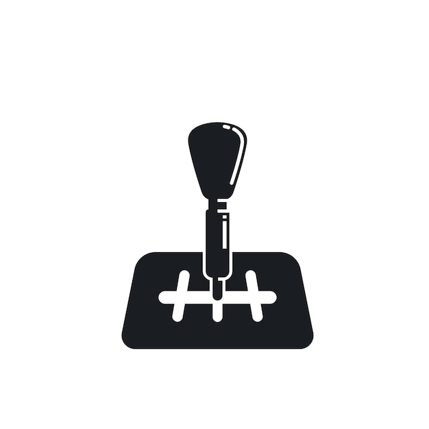 Diseño de concepto de ilustración de vector de icono de palanca de cambios de coche