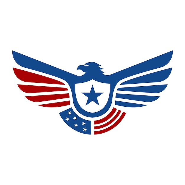 Diseño de concepto de logotipo de bandera estadounidense