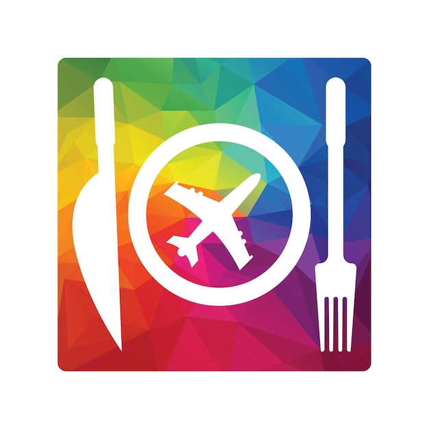 Diseño de concepto de logotipo de comida de pista plantilla de diseño de logotipo de avión de comida