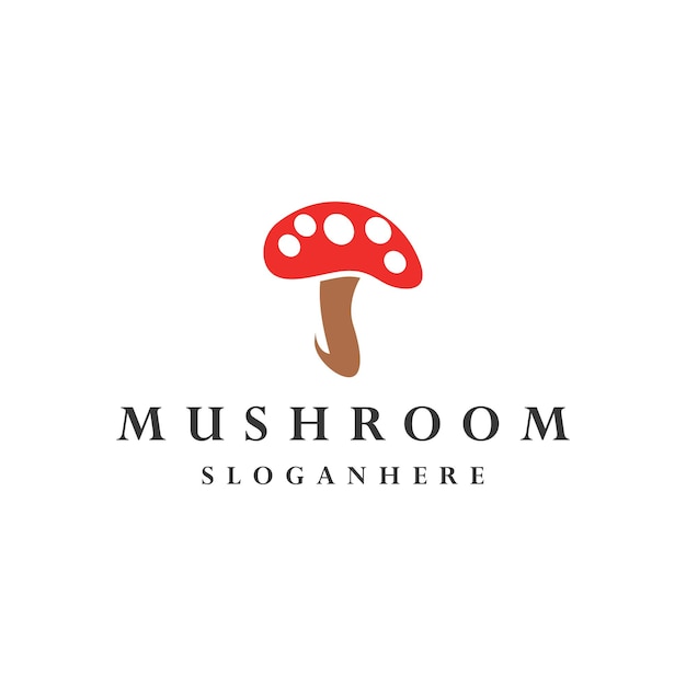 Diseño del concepto del logotipo del hongo plantilla Ilustración vectorial del elemento