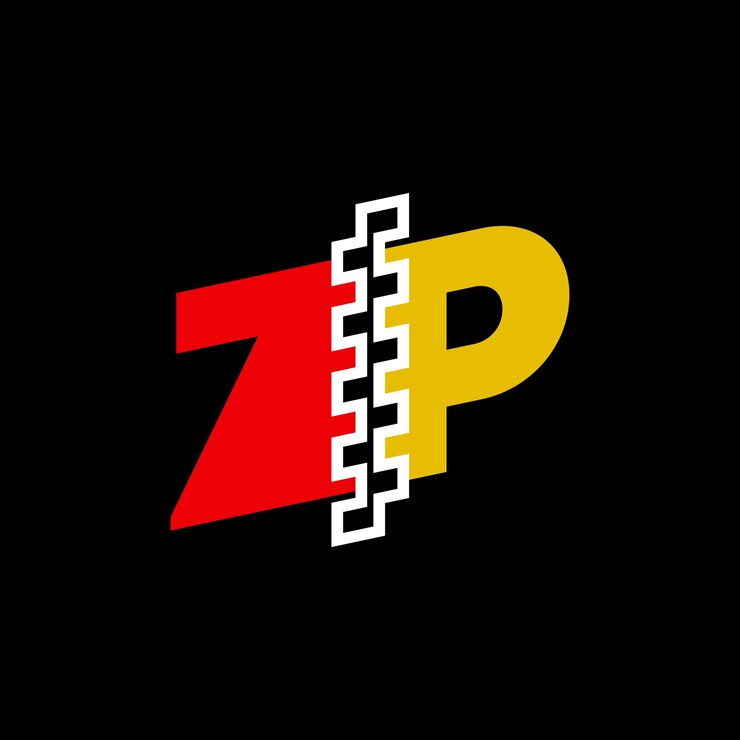 Vector diseño de concepto de logotipo de seguridad zip