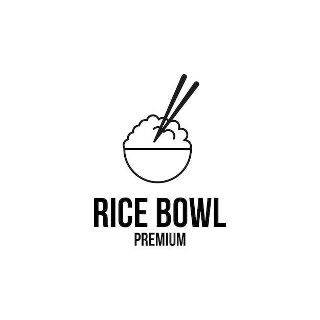 Diseño del concepto del logotipo de la taza de arroz Ilustración vectorial Símbolo icono