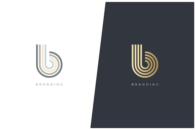 Diseño de concepto de logotipo vectorial de monograma abstracto de letra B. Estilo de lujo moderno y elegante.