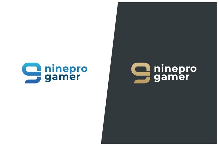 Vector diseño de concepto de logotipo vectorial número 9 nueve