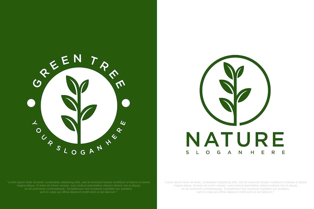 Diseño de concepto moderno del logotipo del árbol Ilustración vectorial