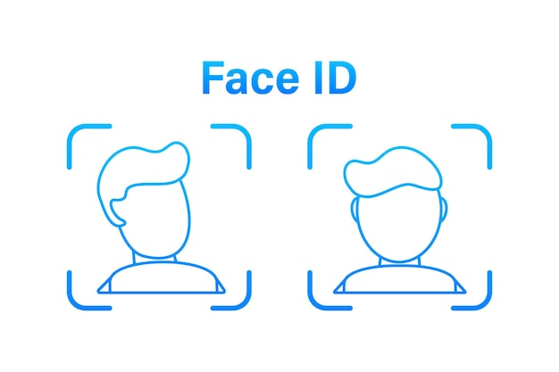El diseño de concepto de reconocimiento facial se puede utilizar para imágenes de héroe de infografías de banner web