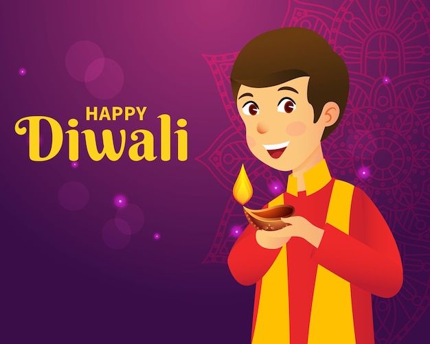 Diseño de concepto de saludo de diwali