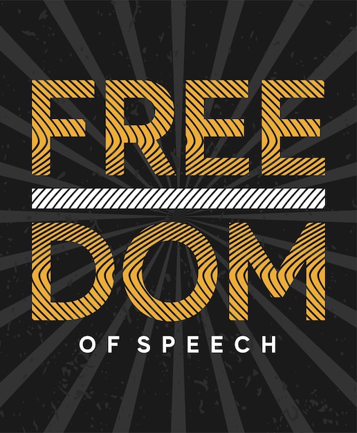 Diseño de concepto de tipografía de libertad de expresión
