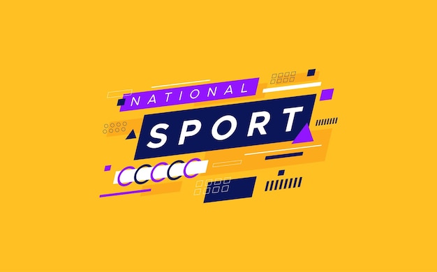 Diseño conceptual de la celebración del Día Nacional del Deporte con ornamentos geométricos dinámicos