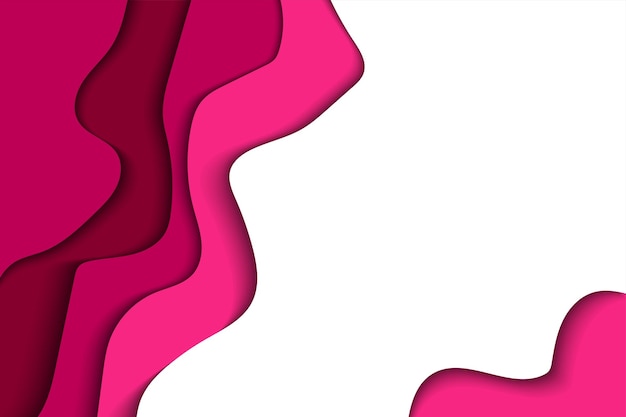 Diseño conceptual de corte de papel de fondo fluido abstracto rosado