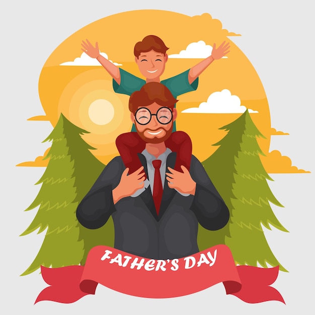 Diseño conceptual del día del padre con amor y regalos.