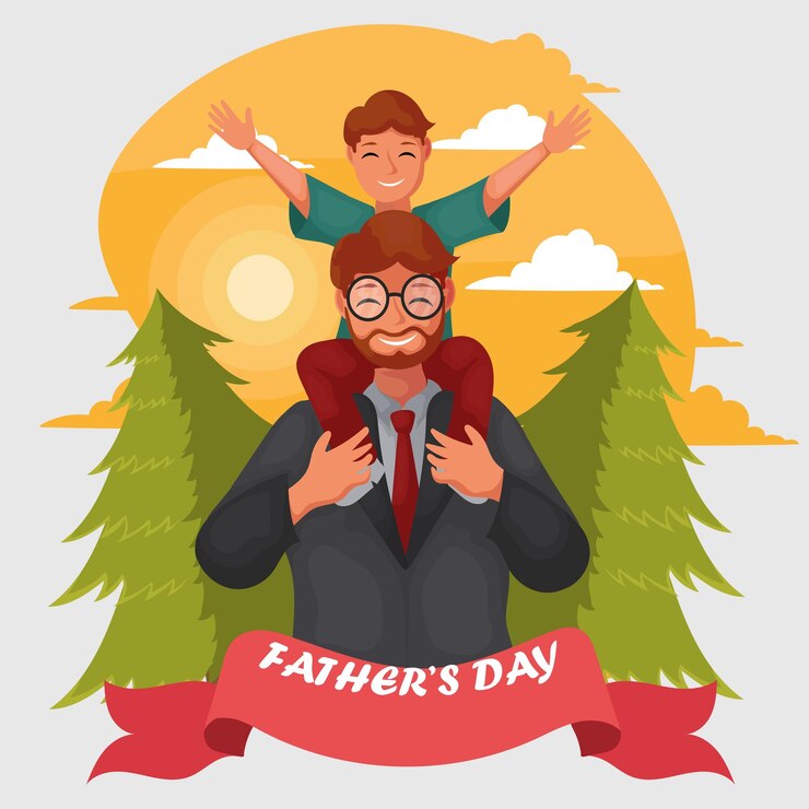Diseño conceptual del día del padre con amor y regalos.
