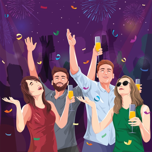 Diseño conceptual de la fiesta de Feliz Año Nuevo