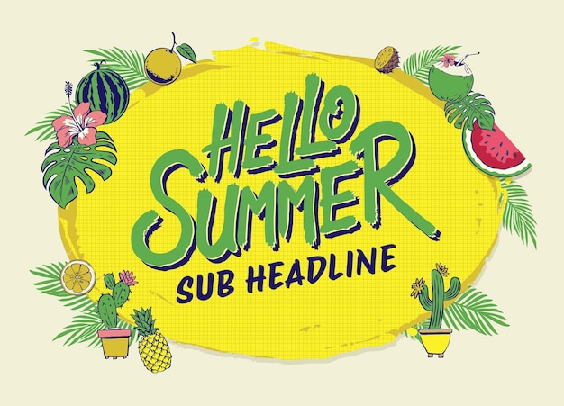 Diseño conceptual de fondo de marco de verano con espacio en blanco para el texto