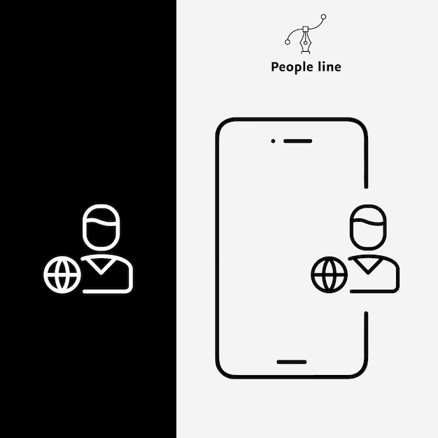 Diseño conceptual del icono de la línea de personas