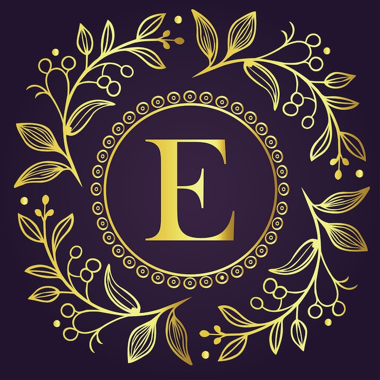 Vector diseño conceptual de la letra e lujo y el logotipo de la marca royale