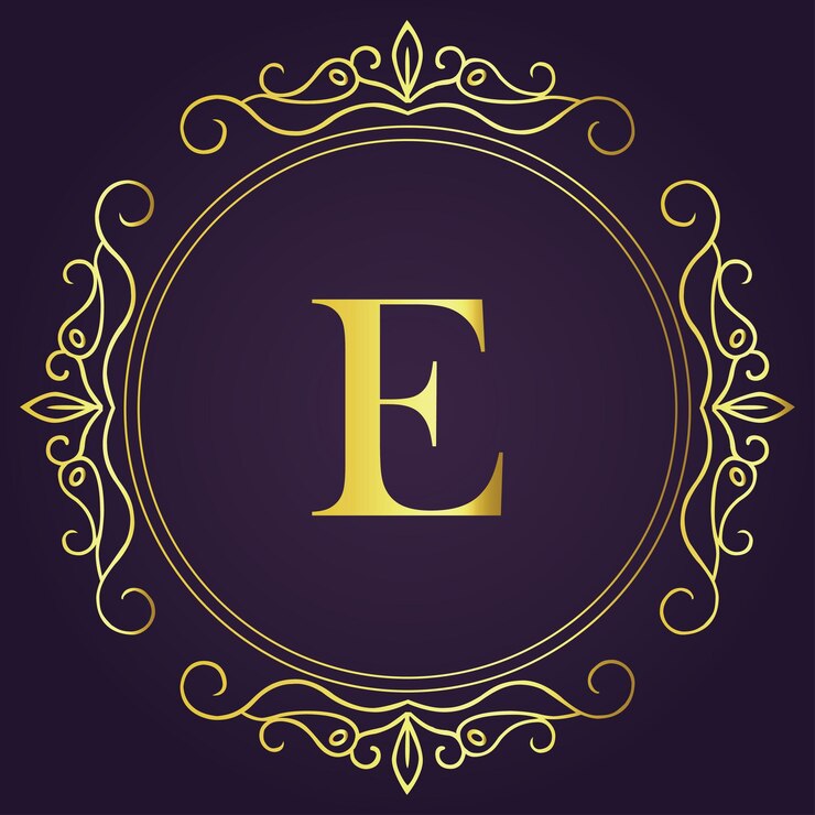 Vector diseño conceptual de la letra e lujo y el logotipo de la marca royale