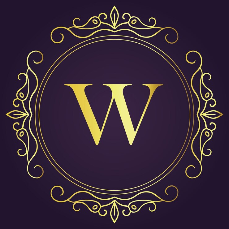 Vector el diseño conceptual de la letra w de lujo y el logotipo de la marca royale