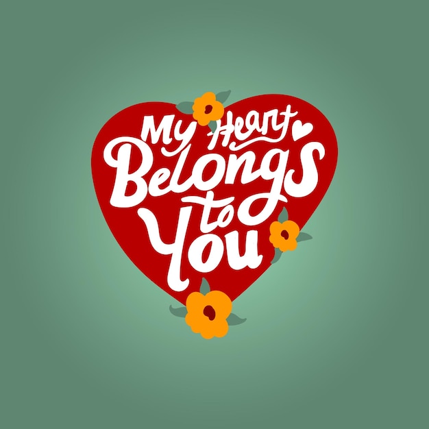 Diseño conceptual de letras de mano dulces para San Valentín