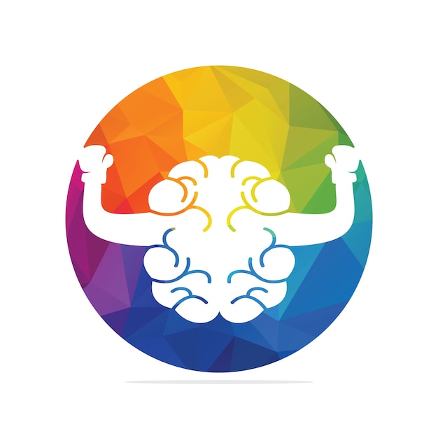 Vector diseño conceptual del logotipo de brain boxing