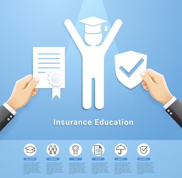 Vector diseño conceptual de servicios de póliza de seguro educativo