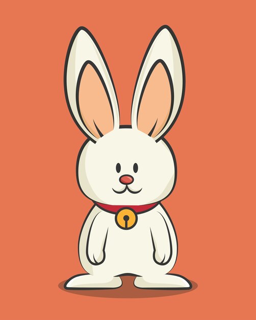 diseño de conejo de icono de dibujos animados aislado