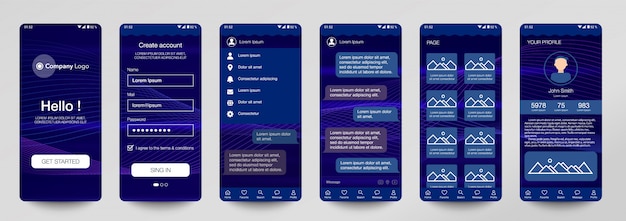Diseño de conjunto de aplicaciones móviles, ui, ux.