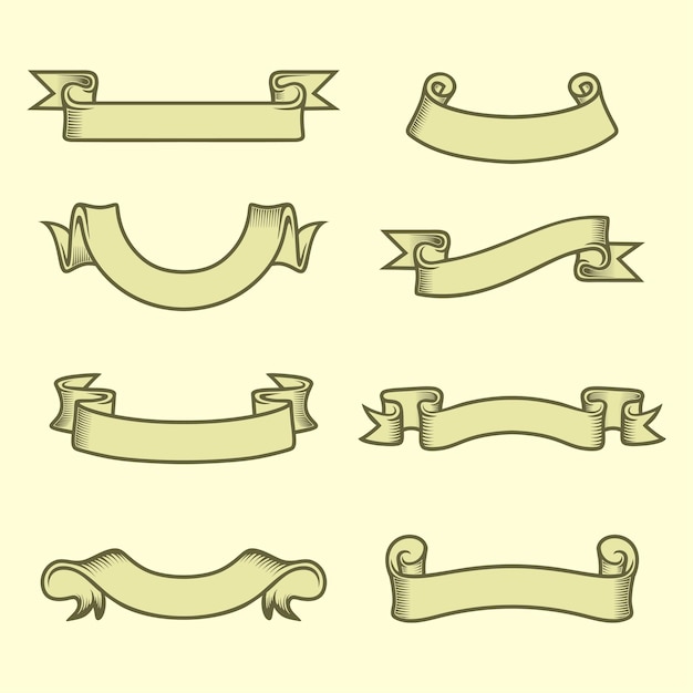 diseño de conjunto de cintas vintage perfecto para logotipos, etiquetas, signos, emblemas e ilustraciones