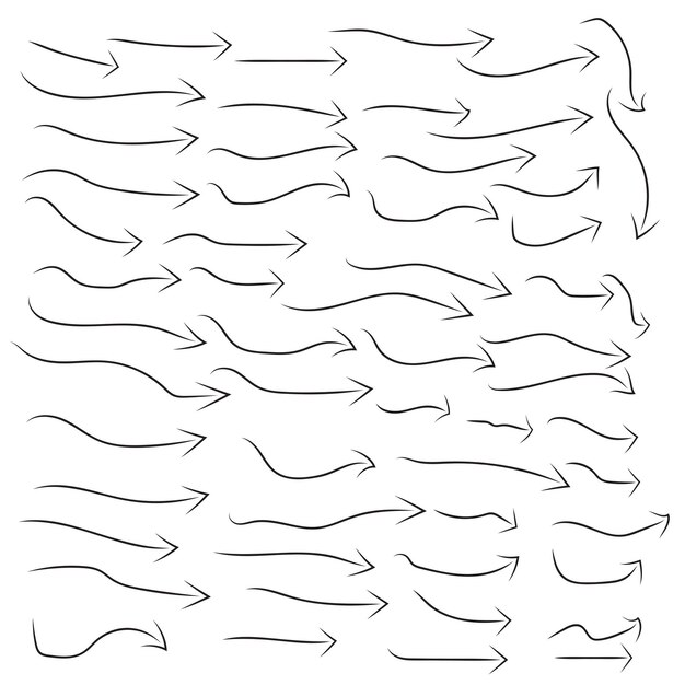 diseño del conjunto de flechas dibujadas