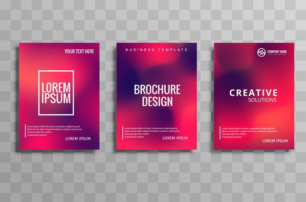 Vector diseño de conjunto de folleto comercial colorido abstracto