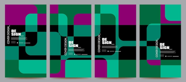 diseño de conjunto de fondo geométrico abstractamente colorido