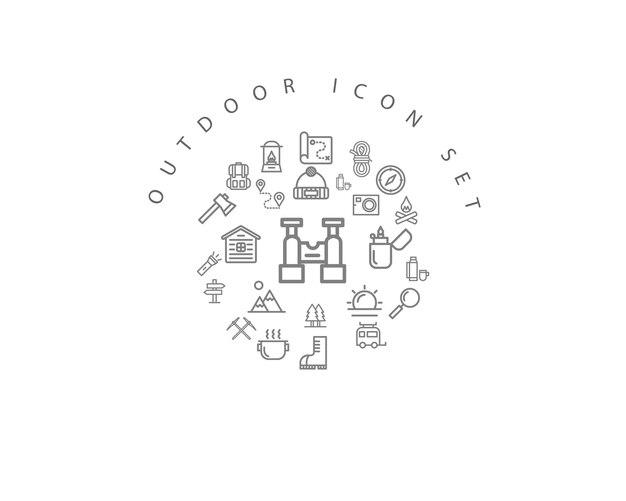 diseño de conjunto de iconos al aire libre