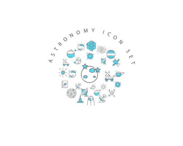 Diseño de conjunto de iconos de astronomía